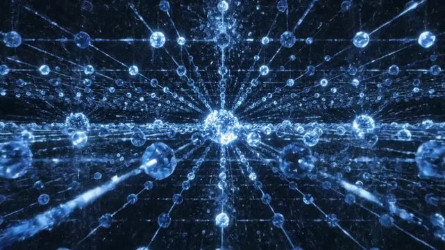 Abstract blue particle network ideal for sleek commercial backgrounds and title sequences