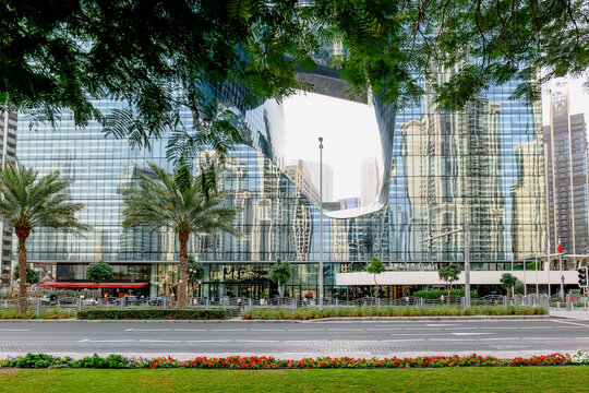 Dubai, UAE - 5 February 2026. The Opus by Zaha Hadid stands out with iconic fluid geometry and reflective glass design, making it must see architectural landmark for travelers exploring the city