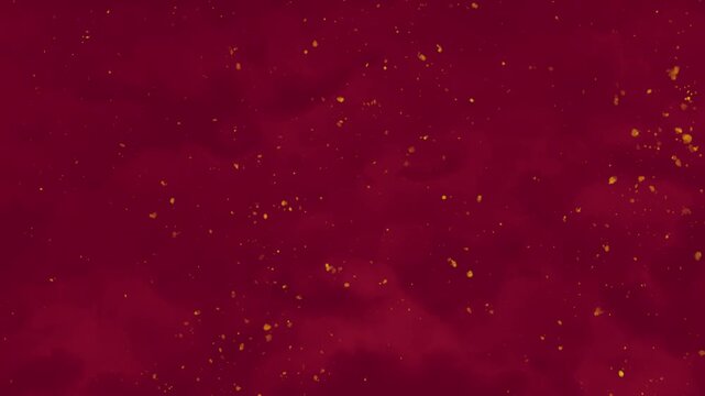 Loopable 4K red background with floating golden dust particles and soft glow. Elegant luxury feel, perfect for wedding, Valentine, and Chinese New Year videos.