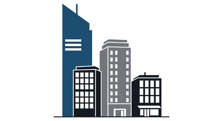 Obraz premium City skyline silhouette with modern buildings and skyscrapers isolated on white background silhouette high quality professional