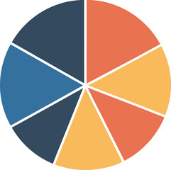 Obraz premium Professional seven segment pie chart illustrating diverse statistical data for comprehensive business analysis and reporting