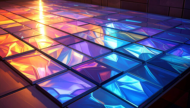 Abstract colorful glass tiles