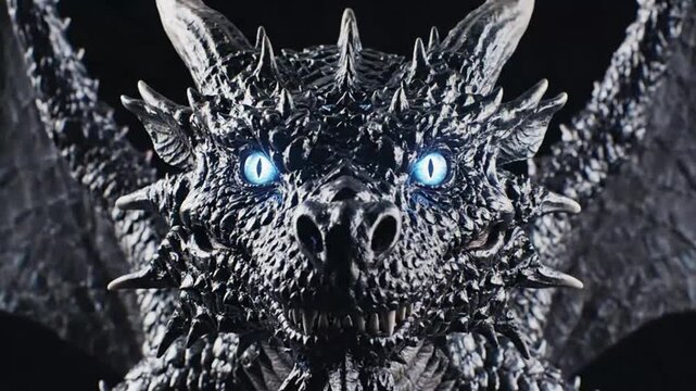 Mythical dragon with glowing eyes perfect for UI/UX design and motion graphics