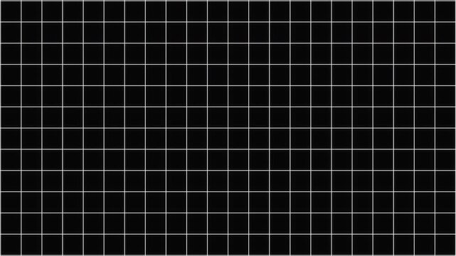 animated thin white wireframe grid line fit for alpha channel or overlay layer. Loop abstract motion background for technology, science, blueprint, or infographic concept
