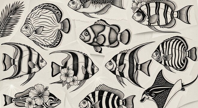 Ink-Woven Depths: A Ballet of Aquatic Grace