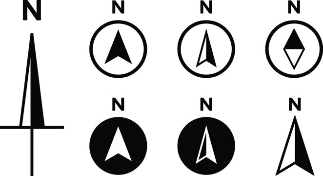 地図・方位・方角の方位磁石アイコンマークcompass