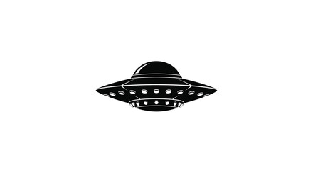 Ufo spaceship silhouette on a white background © adobeamena