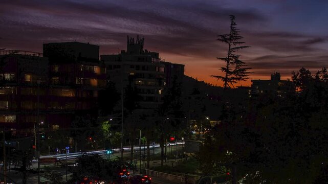 las condes chile rushhour intersection timelapse traffic city urban cars motion lights commuting congestion