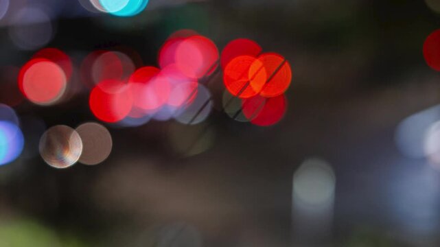 santiago chile bokeh fence night rushhour traffic timelapse city lights cars motion urban skyline long exposure