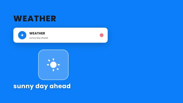 Weather Notification Animation Sunny Forecast Alert Motion Graphic Background