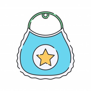 Baby bib Flat design style icon animation with minimal, smooth transitions, and simple composition.
