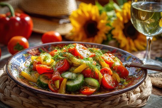 Moldova traditional summer salad Salata de vara