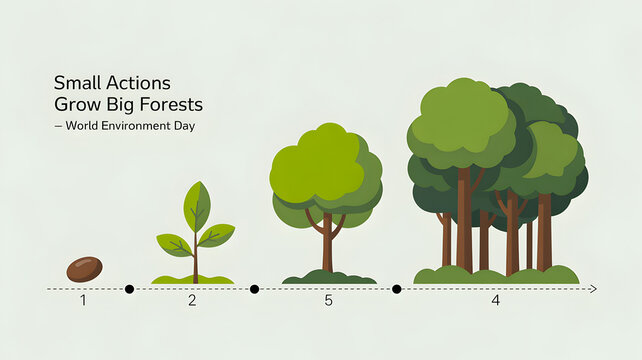 Tree Growth Stages From Seed To Forest For World Environment Day Concepts