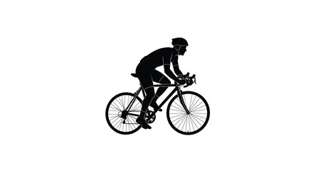 Fototapeta premium Cyclist riding a road bike black silhouette