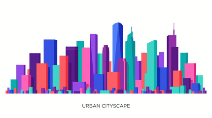 Obraz premium A futuristic cityscape illustration showcases innovation technology on a dark background with urban elements