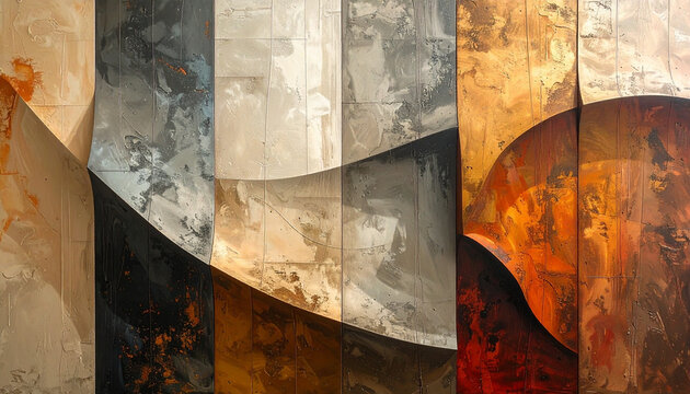 Abstract artwork panel composition