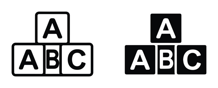 abc block set on white background with black and white design elements