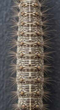 Close-up Macro View of a Segmented Caterpillar Body