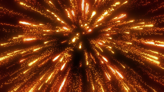爆発して飛び散る火の粉、炎のエフェクトの背景画像