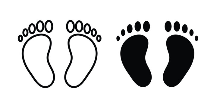 Baby footprint icon editable stroke. Linear and flat icons