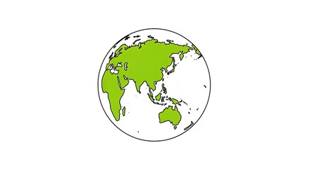 Fototapeta premium Green globe illustration isolated on white background for global concepts
