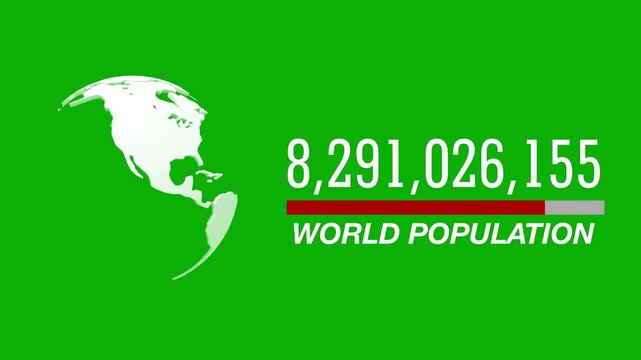 A global population counter showing more than 8 billion people and rising, illustrating human data and growth statistics