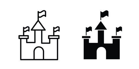 Castle icon editable stroke. Linear and flat icons © Hunt