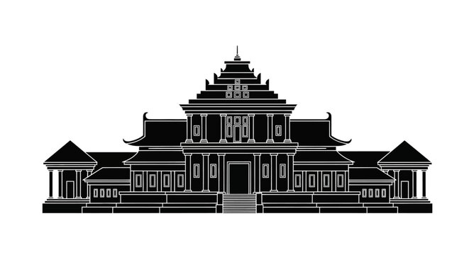 Javanese Joglo House Silhouette ? Traditional Indonesian Architecture