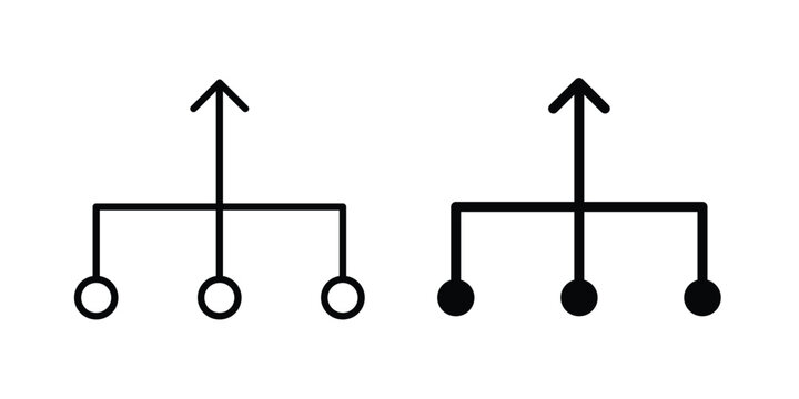 Consolidation icon editable stroke. Linear and flat icons