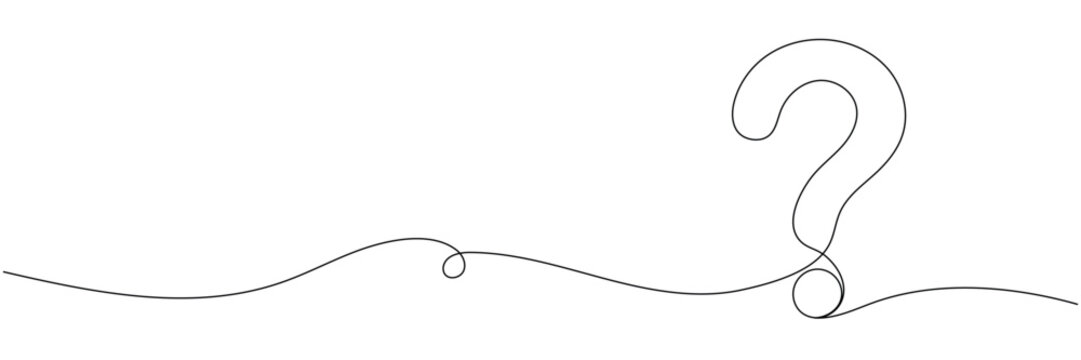 Question mark linear background. One continuous drawing of a question mark. Vector illustration Editable stroke