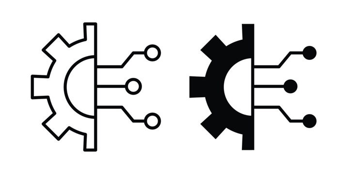 Digital transformation icon editable stroke. Linear and flat icons