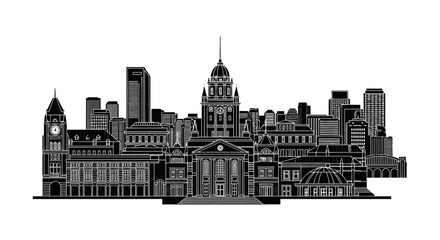 Fototapeta premium Johannesburg City Skyline Silhouette ? Urban Architectural Landmark