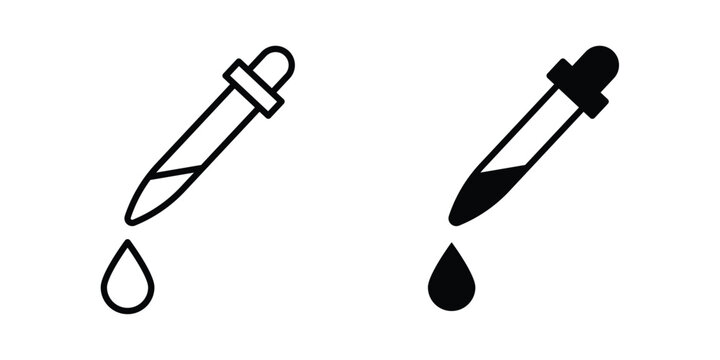 Eye dropper half icon editable stroke. Linear and flat icons