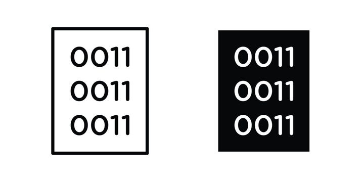 File Binary icon editable stroke. Linear and flat icons