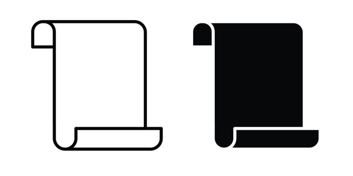 Paper Scroll icon editable stroke. Linear and flat icons