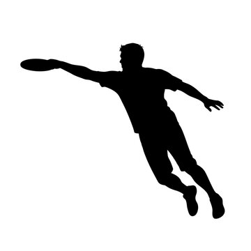 Dynamic silhouette of a person mid-air with arms outstretched in energetic pose capturing movement and vitality in a