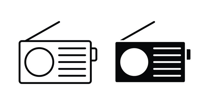 Radio icon editable stroke. Linear and flat icons