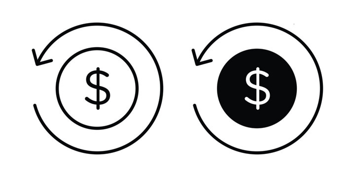 Refund icon editable stroke. Linear and flat icons