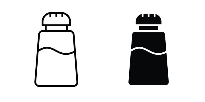 Salt shaker icon editable stroke. Linear and flat icons