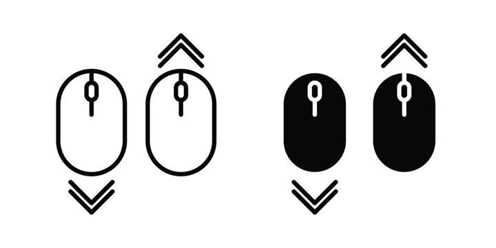 Scroll down up icon editable stroke. Linear and flat icons