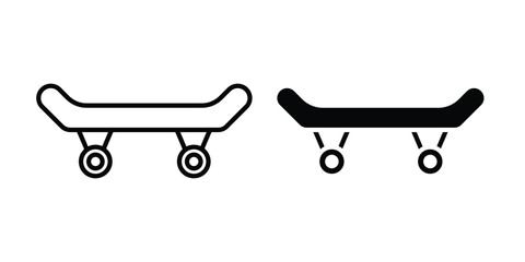 Skateboard icon editable stroke. Linear and flat icons © Hunt