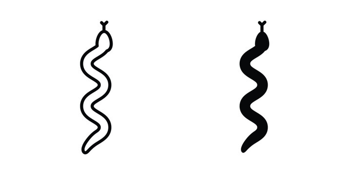 Snake icon editable stroke. Linear and flat icons