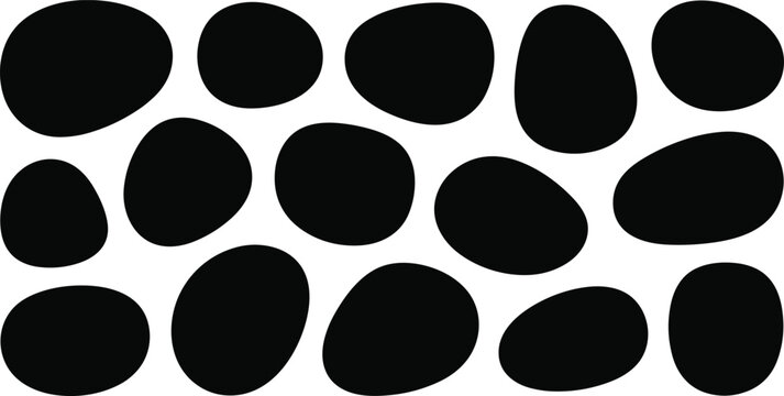 Abstract oval organic shapes collection smooth rounded blob silhouettes modern minimal design elements isolated on light background