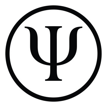Psi symbol in circle psychology sign icon graphic representation icon