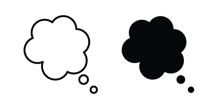 Thought bubble icon editable stroke. Linear and flat icons
