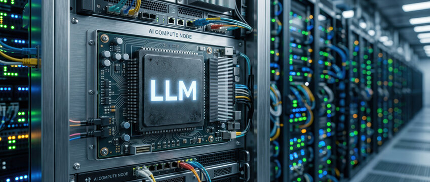 LLM powered ai chips in data center compute node delivering high performance inference and efficient training performance