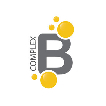 Gold colored vitamin B complex - icon, vector.