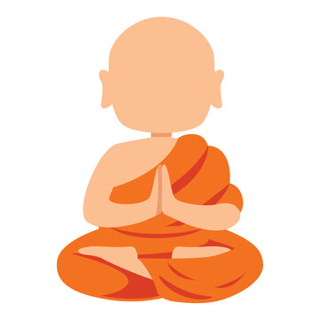 Cartoon Drawing Of Buddhist Monk