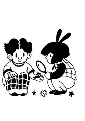 Kids and a bug