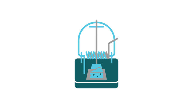 Mousetrap Vector Icon with Cheese Bait Flat Design for Risk Management and Business Strategy Concept